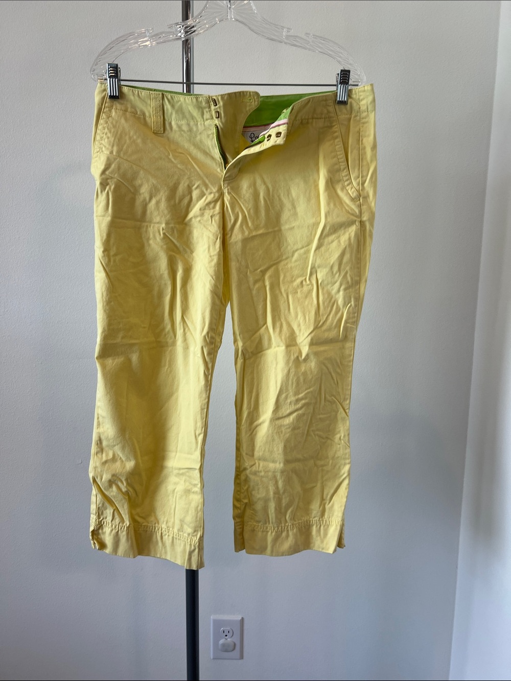 Lilly Pulitzer Yellow and Green Cropped Pants